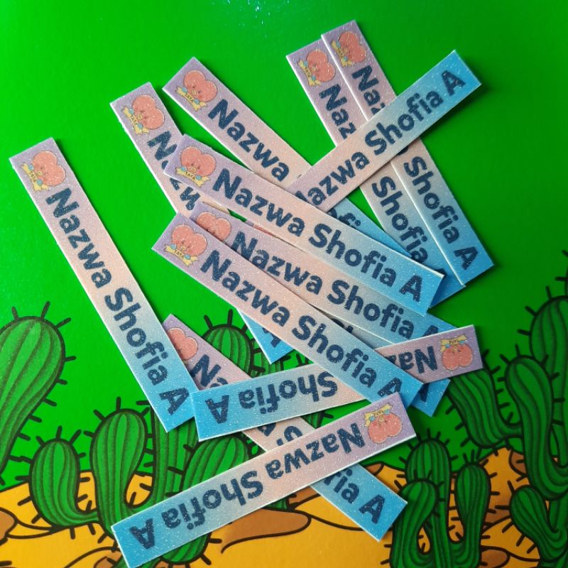 

stiker glitter custom