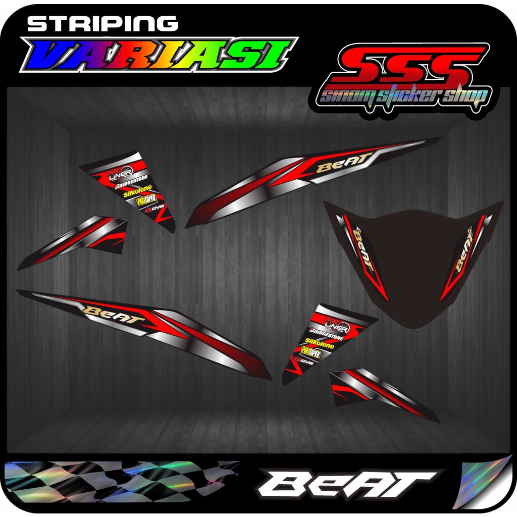 Decal Striping Variasi Beat FI Lama Motif Road Race 01