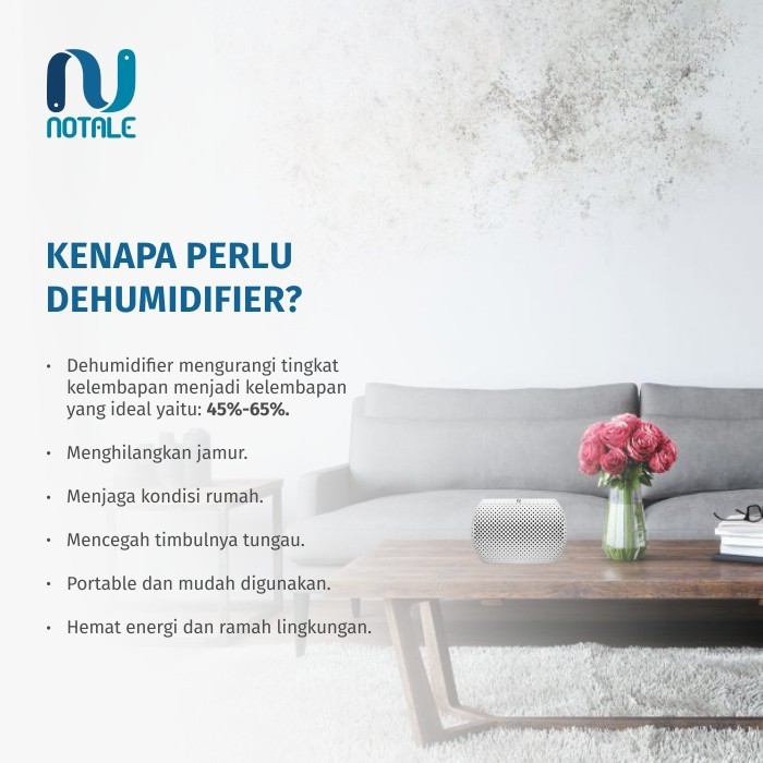 Mini Dehumidifier Notale Air Humidity Dryer Portable Penyerap Kelembapan Udara - Garansi Resmi