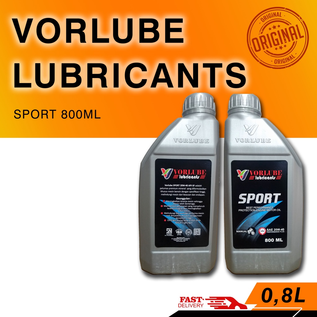 Vorlube Sport SAE 20W40/API-SF 0,8L SNI ( Oli Murah )