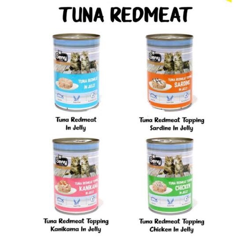 savvy kaleng 400gr grain free makanan kucing kalengan wet food