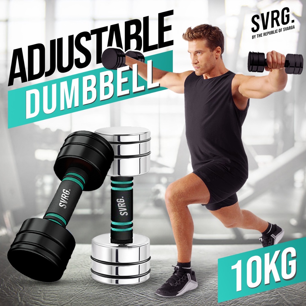 Svarga Adjustable Dumbbell - 10 KG -  Dumbell barbel barbell