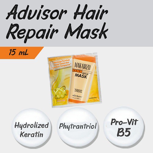 Makarizo Advisor Hair Repair Mask || Hair Mask || Hair Spa Sachet 15 ml