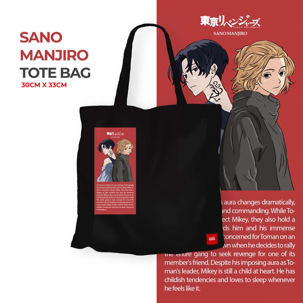 (SALE) TOKYO REVENGERS Tote Bag Kanvas Anime Tokyo Revengers Mikey / Sano Manjiro / Tokyo Manji / TAKEMICHI / MITSUYA Merchandise Anime / Tote Bag Anime