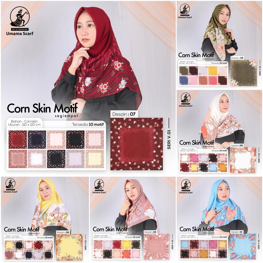 jilbab segiempat CORNSKIN MOTIF UMAMA (hijab corn skin / kerudung kulit jagung) by BNSby Aira