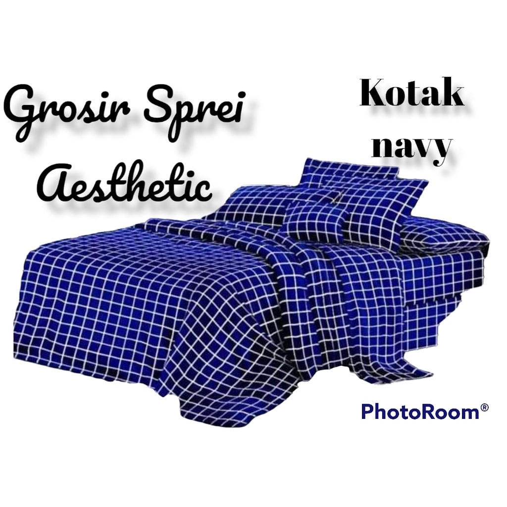 SPREI KOTAK EMILY AESTHETIC KOREA  NO.3 UKURAN 120X200 1 SARUNG BANTAL 1 SARUNG GULING