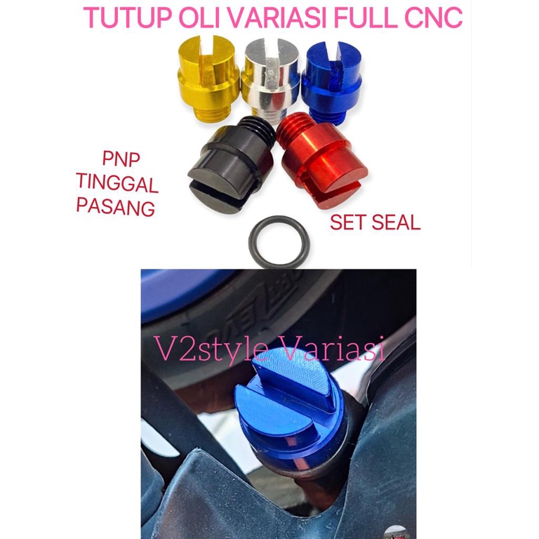 BAUT TUTUP OLI MESIN CNC + SEAL VARIO BEAT NMAX MIO AEROX Tutup Oli Full CNC Universal Engine Oil Cap - Yamaha Honda Beat Scoopy Lexi CBR GENIO PCX BAUT PROBOLT TUTUP MESIN OLI STAINLESS WARNA MERAH BIRU SILVER HITAM GOLD OIL CAP PNP MATIC BEBEK FULL CNC