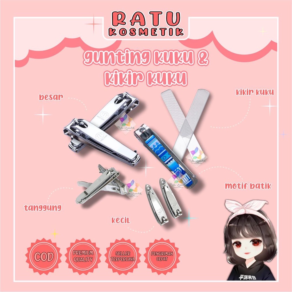 ❤ RATU ❤ Gunting Kuku 777 Besar Tanggung Kecil | Motif Batik Besar | Gunting Kuku Three Seven | Nail Cutter | Kikir Kuku