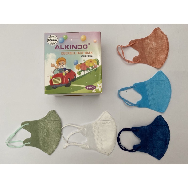 Masker Duckbill Anak Alkindo warna warni 3ply (isi 50pcs)