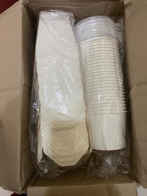 Paper Bowl 500ml (17oz)/ Mangkok Kertas + Tutup