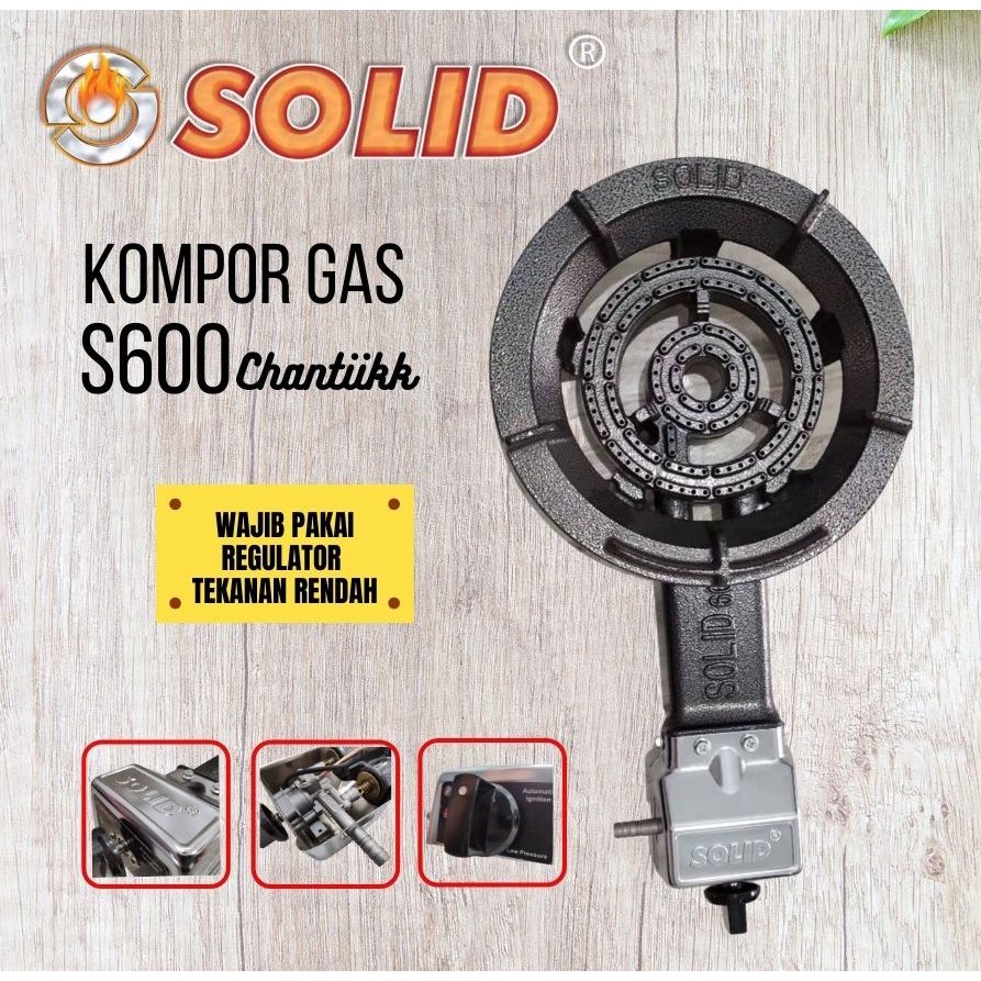 SOLID Kompor Industri Tekanan Rendah S 600 / Kompor Cor / Kompor Batu / Kompor Mawar