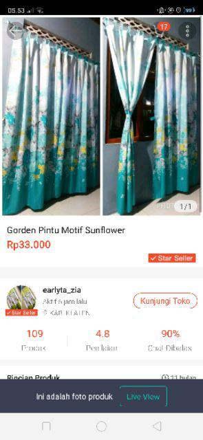 Gorden Pintu Motif Sunflower