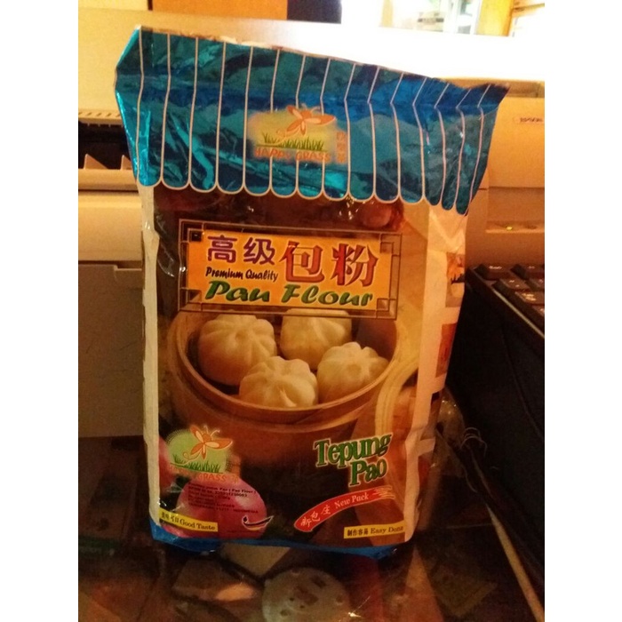 

cs777vv Happy Grass Pau Flour. Tepung Pao / Pau / Bapau Kualitas Premium 1.3Kg Da01D100