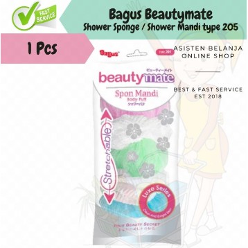 BAGUS Beautymate Spons Tipe 205 / 201 Busa Spon Mandi Shower Puff Sponge Sabut