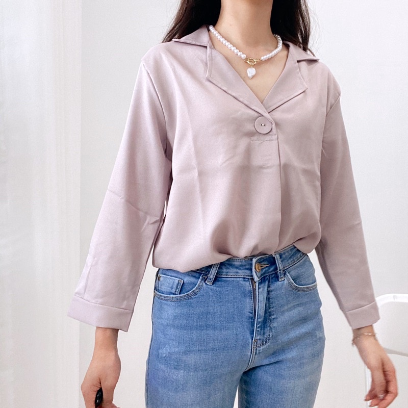 NIKI Blouse Casual Wanita Kantor Korea 0322