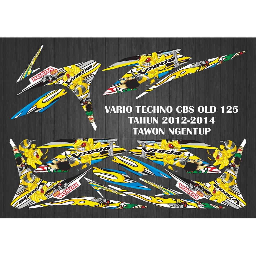 STIKER STRIPING DECAL VARIASI VARIO TECHNO CBS OLD 125 2012-2014 TAWON
