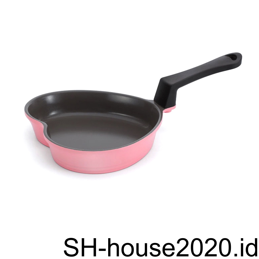 (house2020) Wajan Penggorengan Bentuk Hati Bahan Keramik Anti Lengket Untuk Sarapan / Dapur