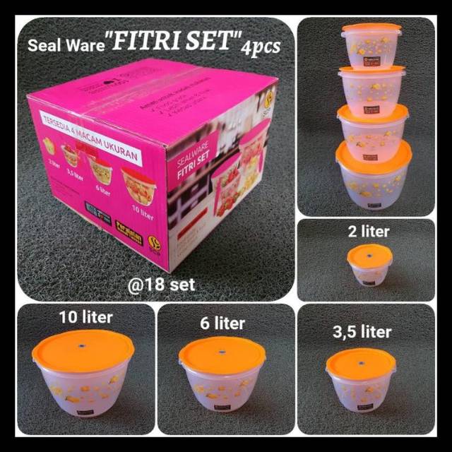 TOPLES SEALWARE FITRI SET 4 PCS