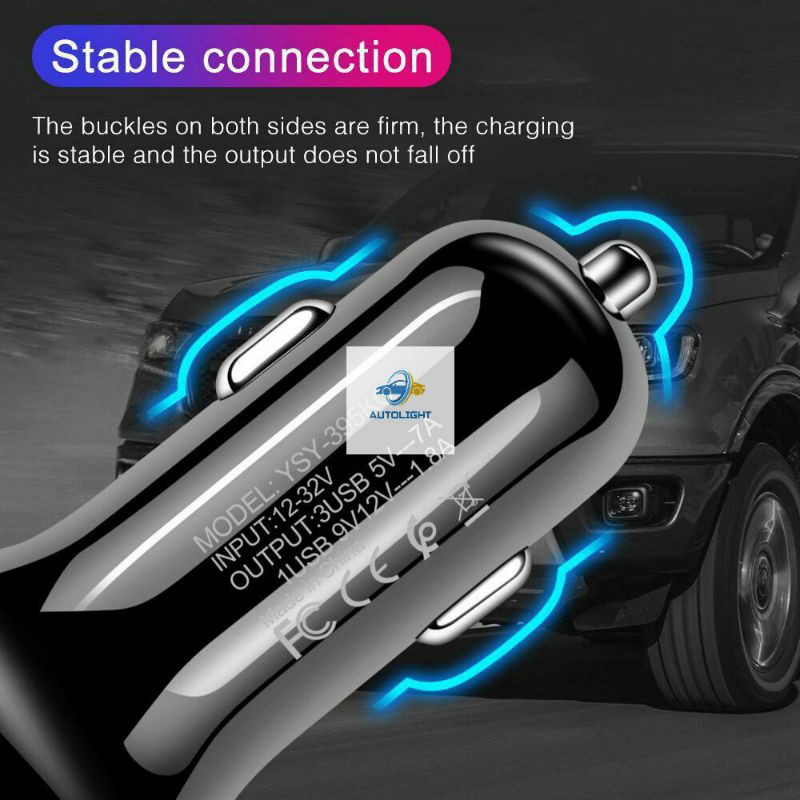 Extender Cas Mobil Car Charger Extension 4 Port QC3