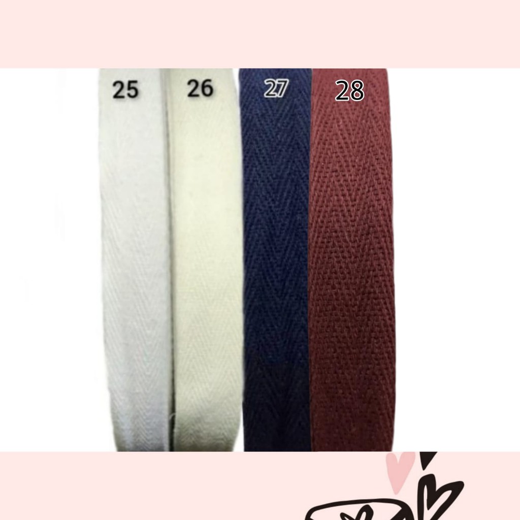 2 CM PITA KATUN | TALI GULING | TWILL JUAL PER 10 YARD