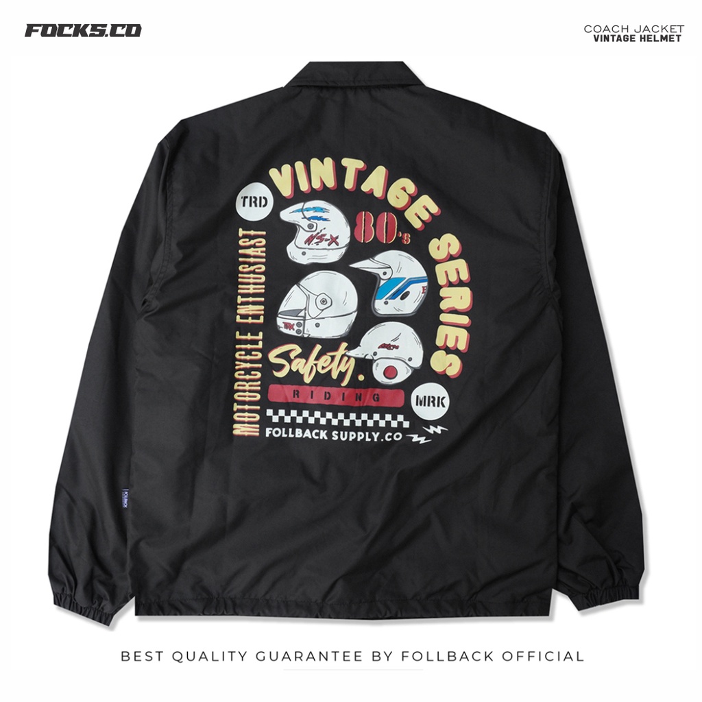 FOLLBACK Coach Jacket Vintage Helmet | Windbreaker | Jacket Waterproof