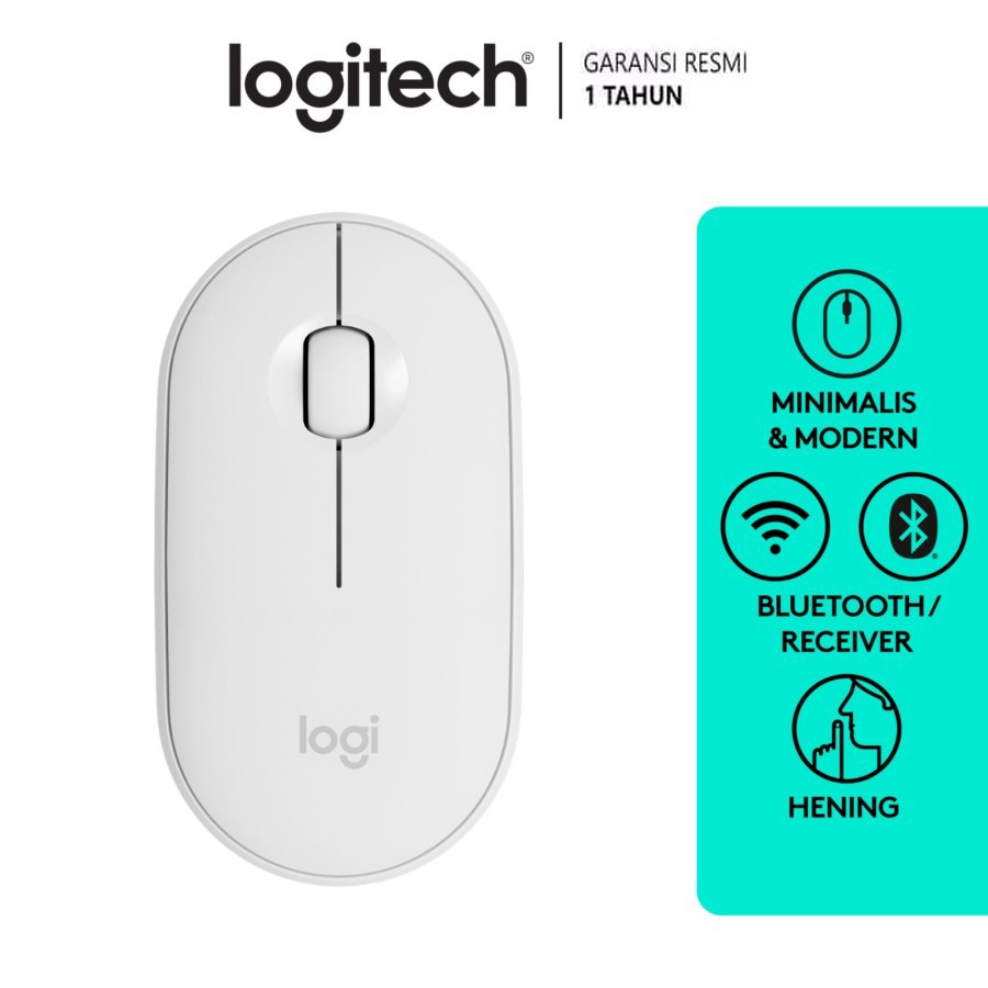 Logitech Pebble Wireless Bluetooth Mouse M350 - Putih