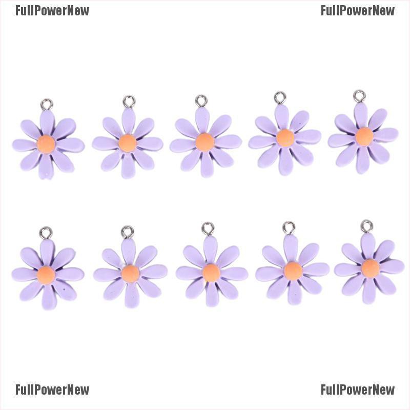 [FULLのJY] 10Pcs/Set Resin Little Daisy Sun Flower Charms Pendant Jewelry Making DIY Craft