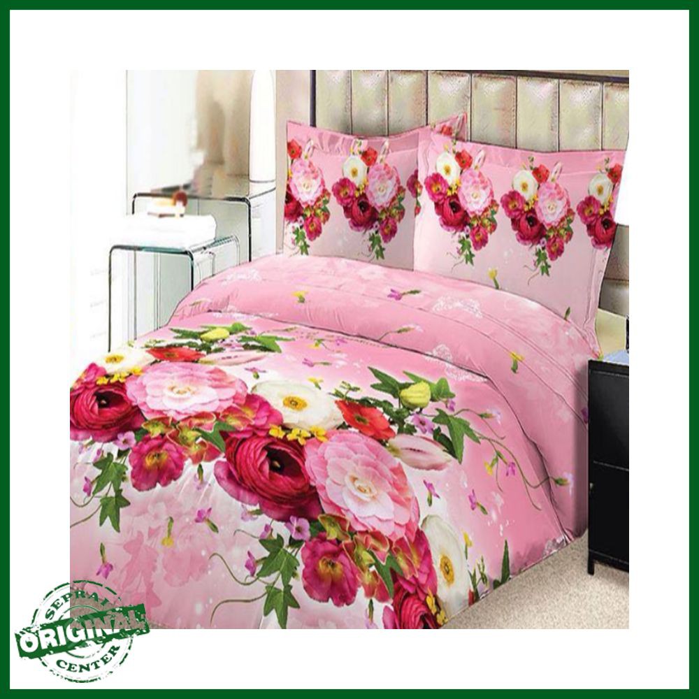 SEPREI LADY ROSE / SPREI LADY ROSE FRESIA QUEEN 160 No.2 SEPRAI BUNGA KAMELIA PINK MERAH