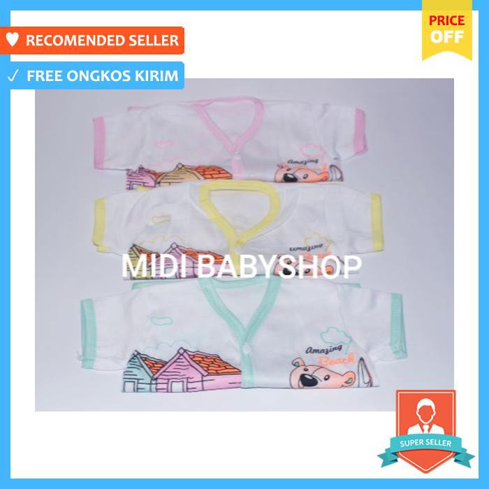 1 lusin baju bayi lengan pendek ( suci baby ) perempuan laki laki - baju bayi perempuan