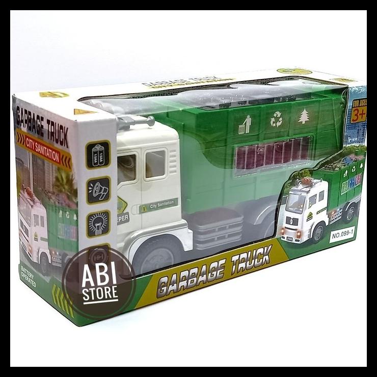 Mainan Mobil Truk Sampah | Garbage Truck Lampu Dan Musik