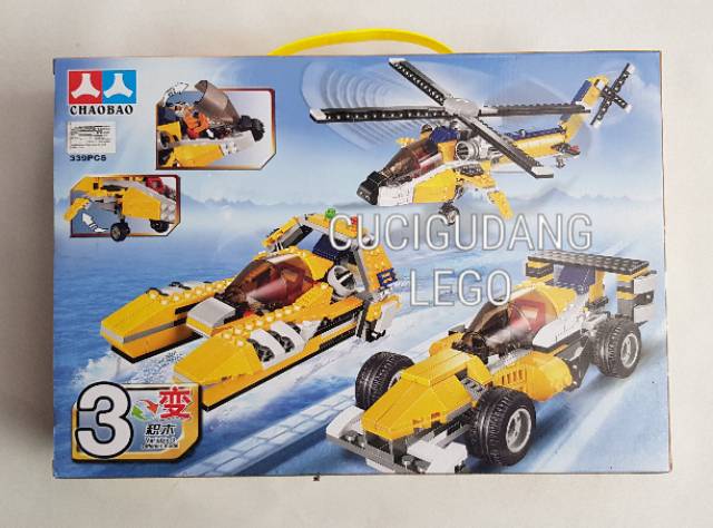 Mainan Lego 3 in 1 Helikopter Kapal Selam Mobil Balap Submarine Jumbo FREE Alat Cabut Lego
