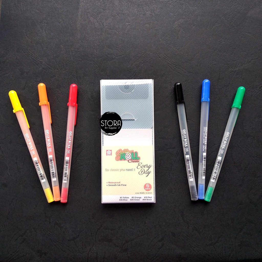 

Sakura Gelly Roll Pen Classic Set 6 Colour Bolpen Gel Pena Warna XPGB-6