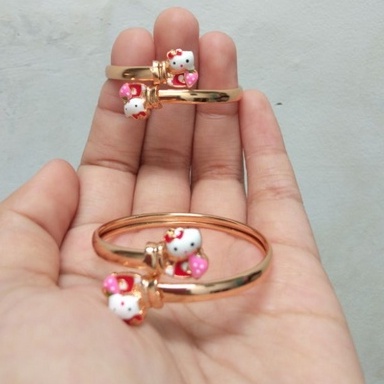 (GA03) Gelang Anak Usia 1-10 Tahun Perhiasan Emas Imitasi Anti Karat Tahan Lama Karakter Hello Kitty