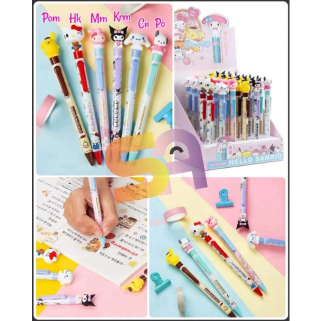 

PEN CETEK SANRIO TINTA HITAM SANRIO POMPURIN HELLOKITTY MYMELODY KUROMI CINNAMONROLL