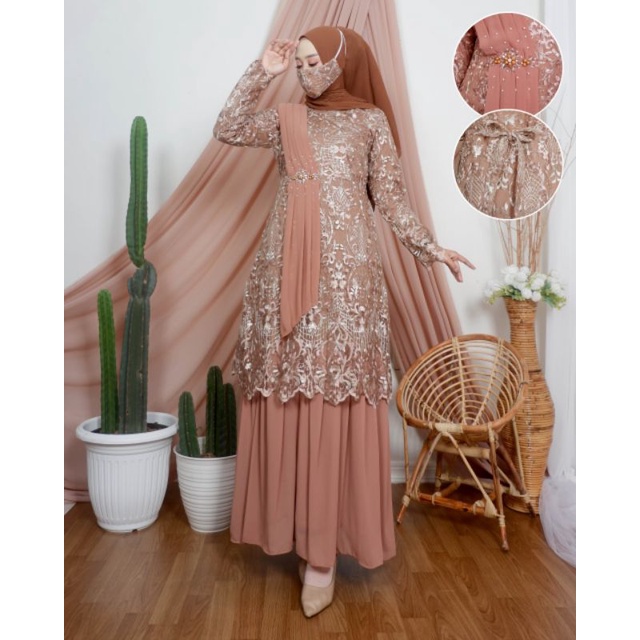 New (COD) Gamis Dewasa Terbaru Elegan Gamis Tutu Selendang// Gamis Kebaya Moderen Terbaru