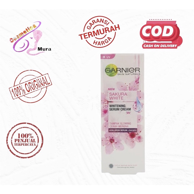 [ khusus siang ] garnier sakura white day cream 20 ml - garnier sakura white cream siang tube 20 ml