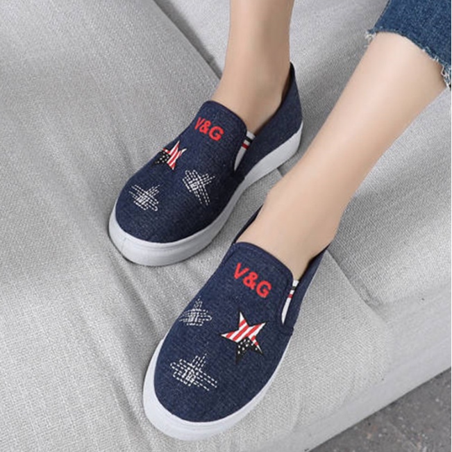 Sepatu Flat Casual Wanita Comfort Canvas Jean Star Women Shoes SP20