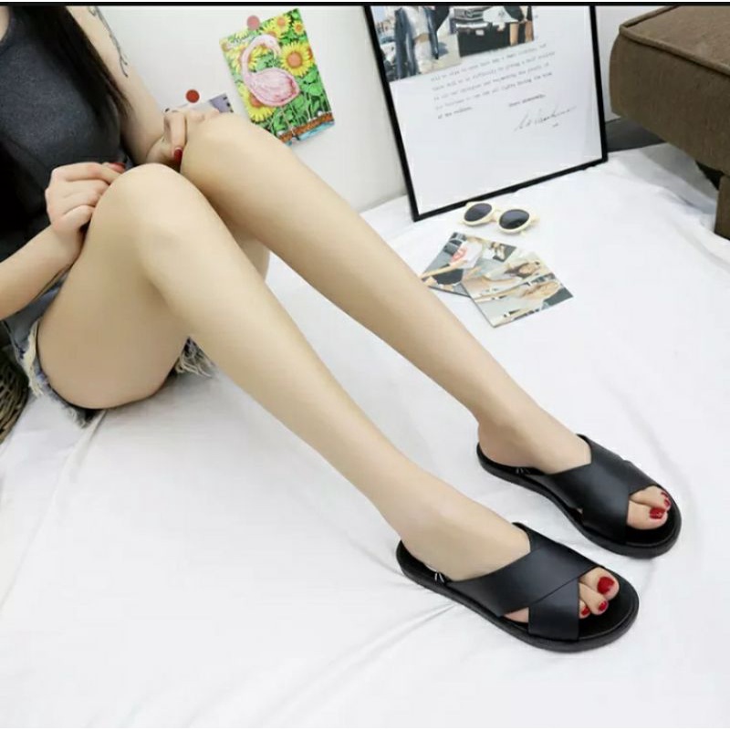 new Sandal Selop Silang Terbaru Arkn023