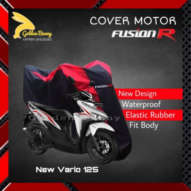 Body Cover Motor New Vario 125 / Sarung Motor New Vario 125 - FUSION R - hitam