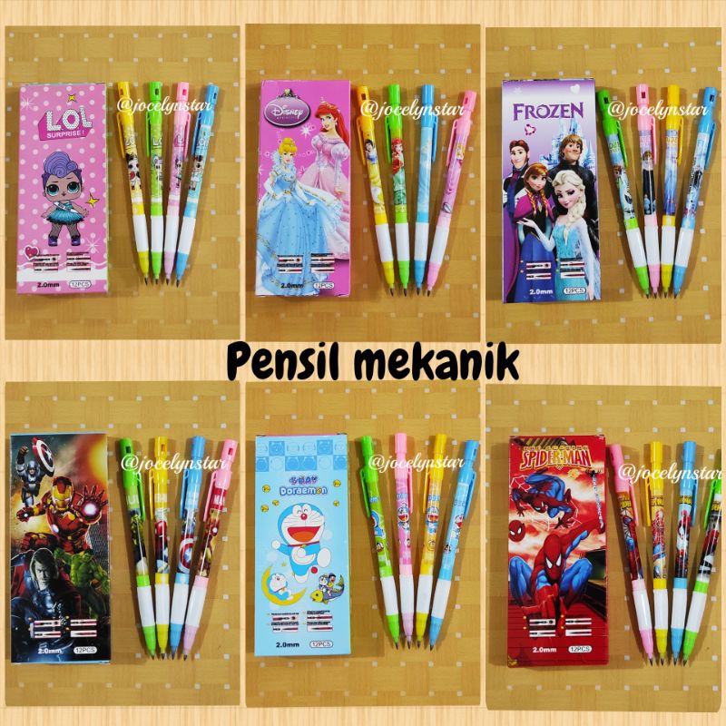 Pensil mekanik 2.0 mm/ pensil mekanik /pensil karakter/Pensil 2B karakter
