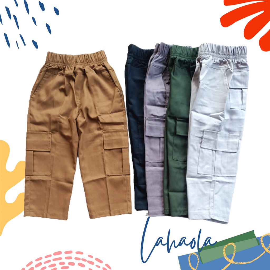 celana panjang chino cargo pant 1-13 tahun unisex