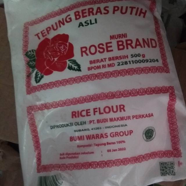 

Tepung beras rose brand 500 gr