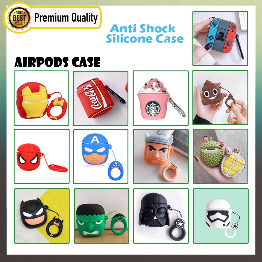 Case Apple Airpods Gen 1 &amp; 2 Anti Shock Premium Silicone Karakter