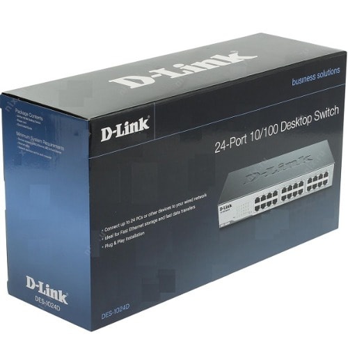 Switch Hub DLINK DES-1024D 24-Port Fast Ethernet Metal Body