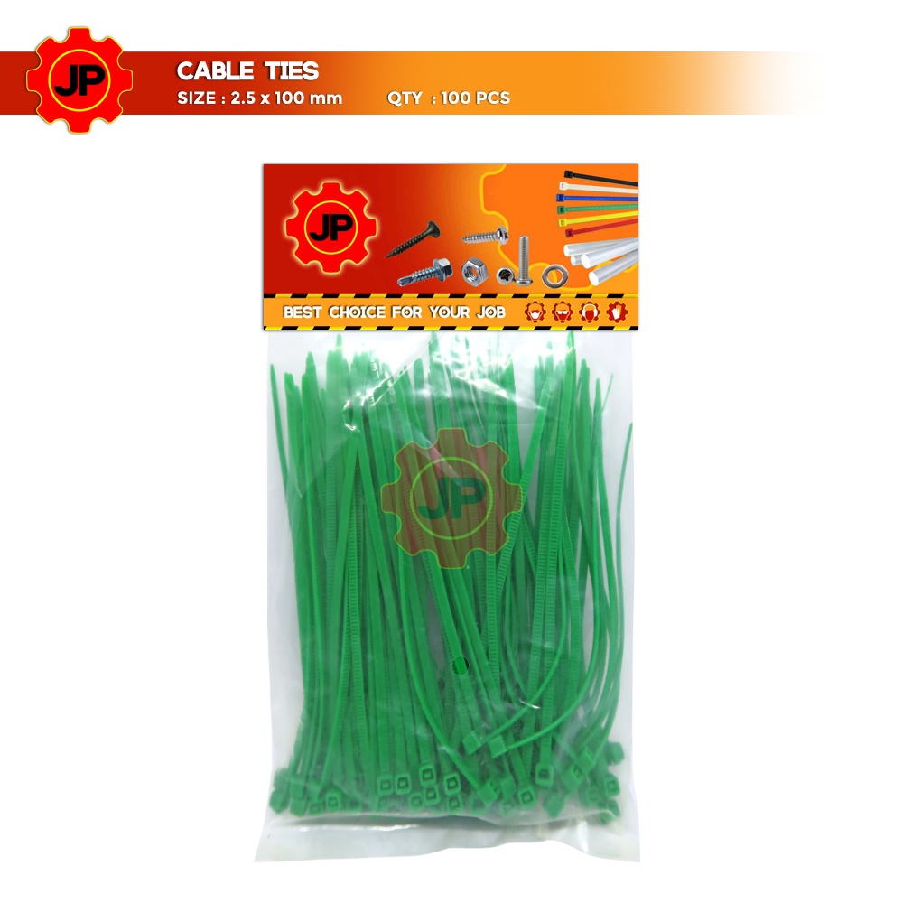 KABEL TIES 2.5 x 100 MM HIJAU - PENGIKAT KABEL TIS - CABLE TIE 100 PCS