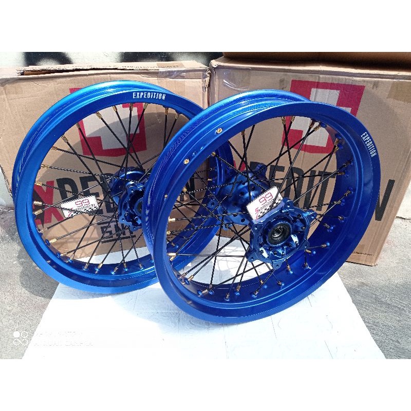 Paket Wheelset EXPEDITION Velg Supermoto Super Moto Yamaha WR155 Paket Velg EXPEDITION Buat Yamaha W