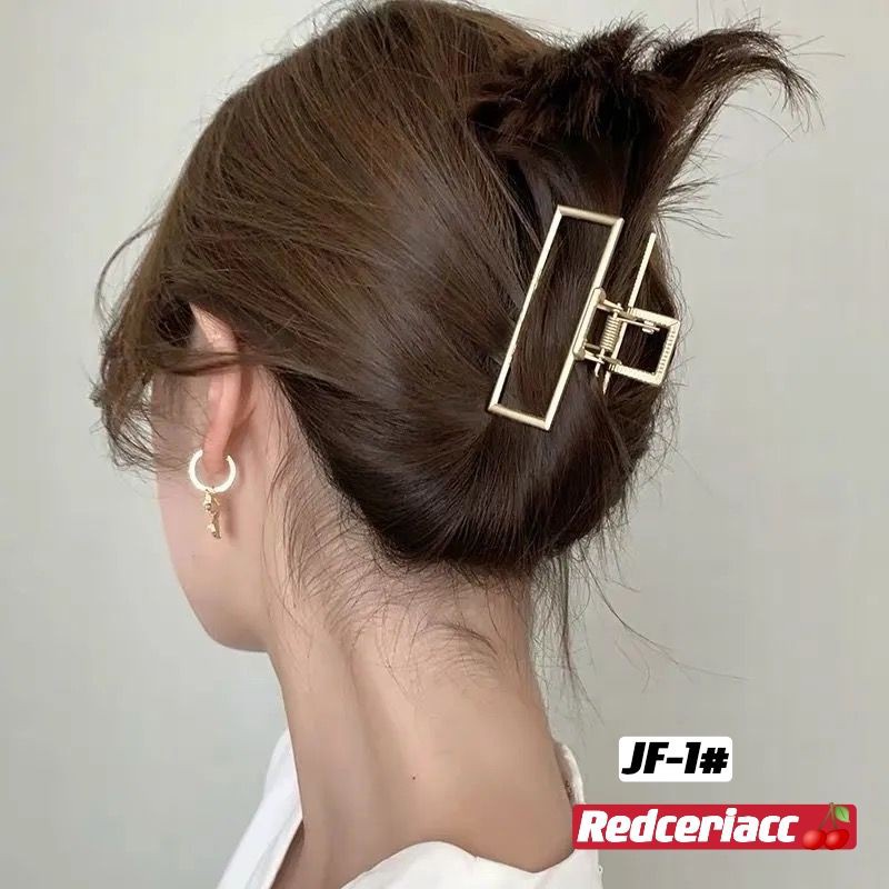 Jepit rambut korea jedai salon wanita model cakar hollow gold 8cm terbaru import JD14#