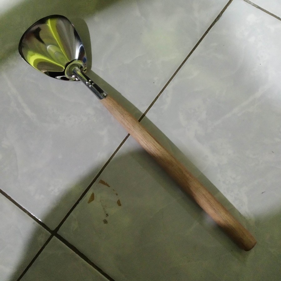 Sendok Goreng Sutil Sodet Spatula Stainless gagang kayu dramashop