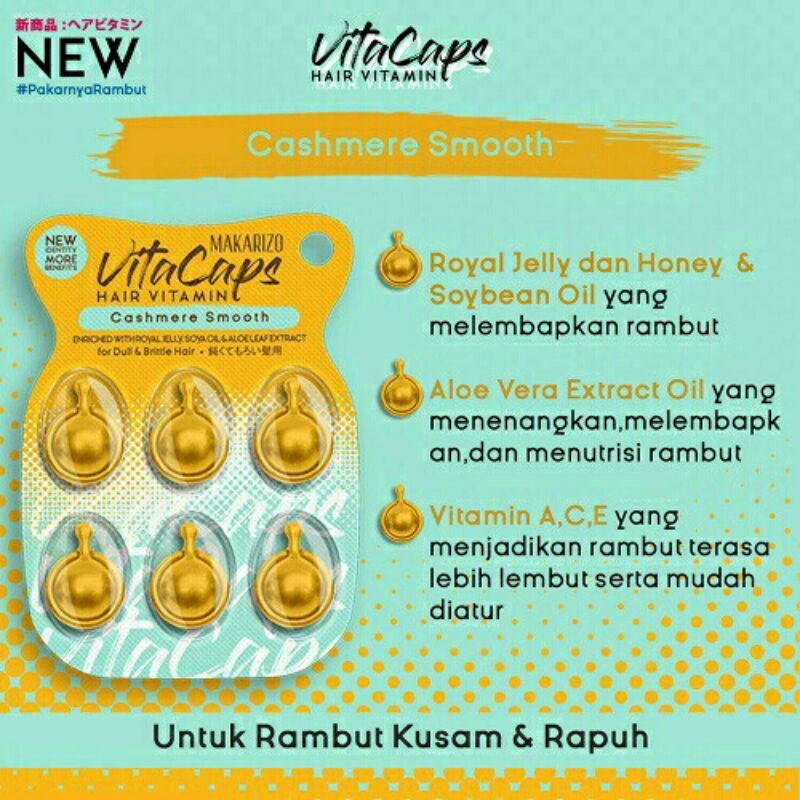 Makarizo Vitacaps Hair Vitamin. Vitamin Rambut 6 kapsul