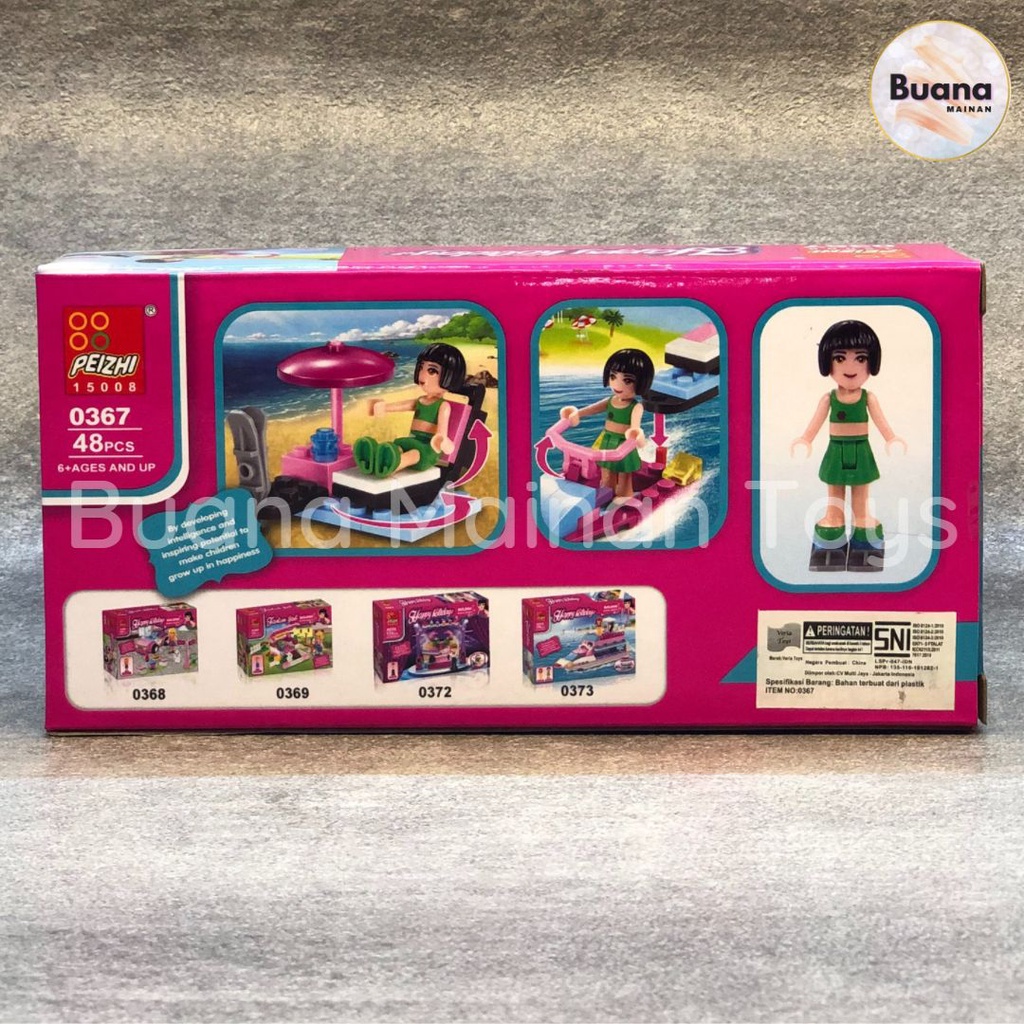 BRICK PEIZHI HAPPY HOLIDAY 0367 BEACH JET SKI MINI FIGURES KARAKTER FRIENDS GIRLS